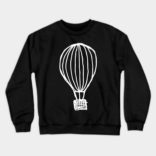 Hot Air Balloon Doodle White Crewneck Sweatshirt